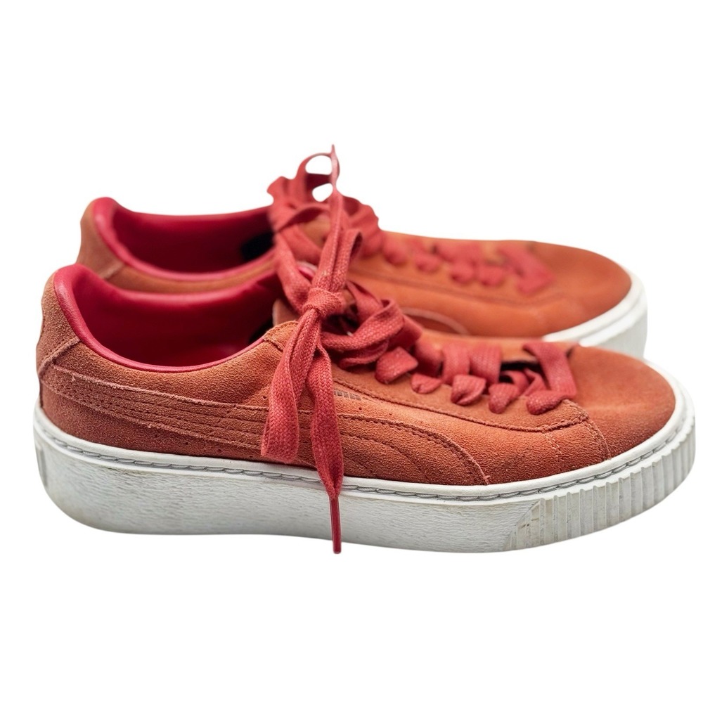 PUMA BASKET CLASSIC PATENT EMBOSS SHOES: RED SIZE US 6.5 Women